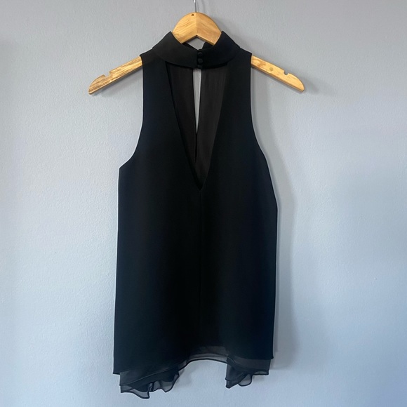 🛑SOLD Cinq a Sept Black High Neck Sleeveless Halter Blouse - Picture 7 of 8